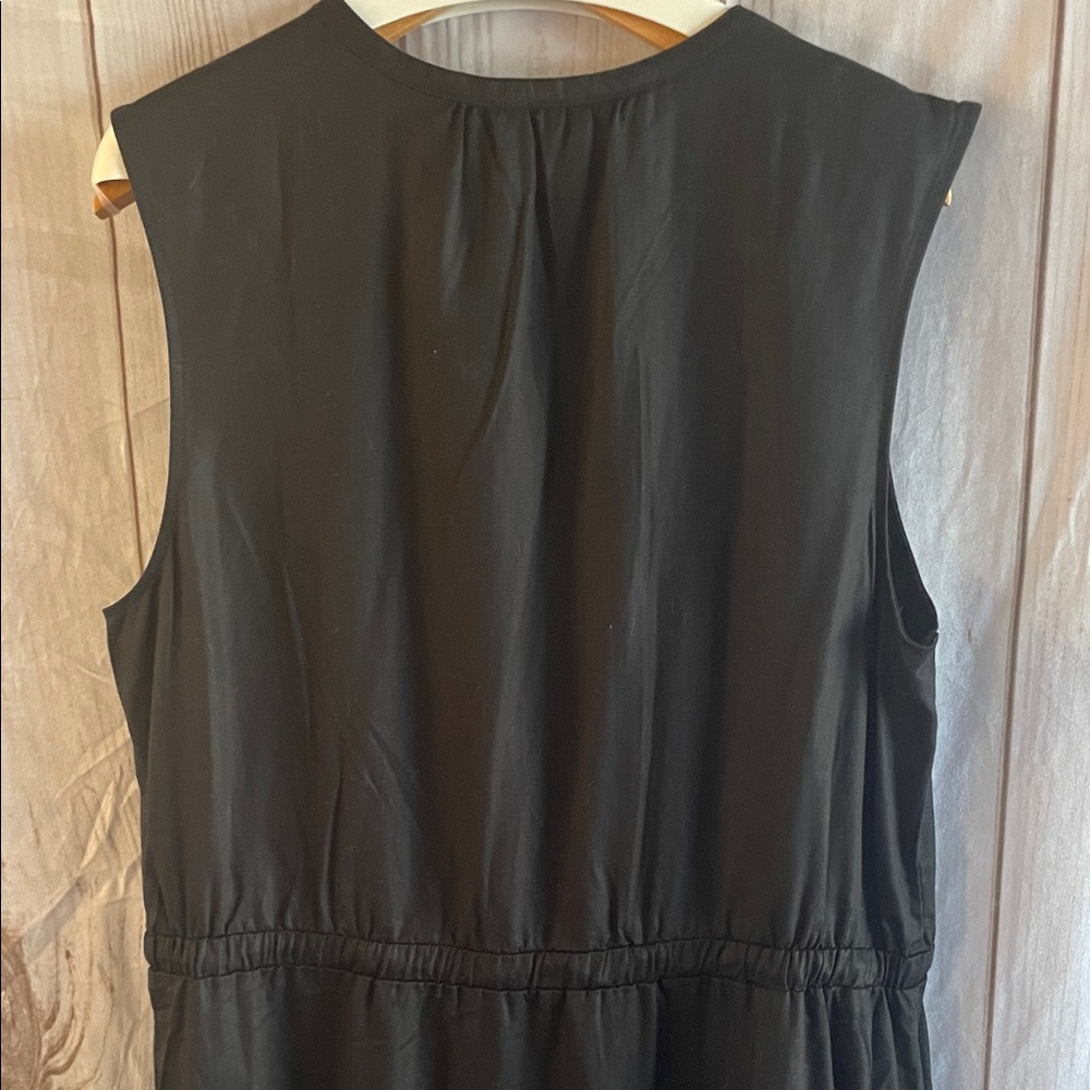 Lands' End Women's Lyocell Tiered Midi Black Dress Women's XXL NEW - Picture 7 of 8